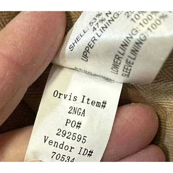 Orvis Men’s Large Navy Hooded Coat Plaid Lined - Picture 7 of 9